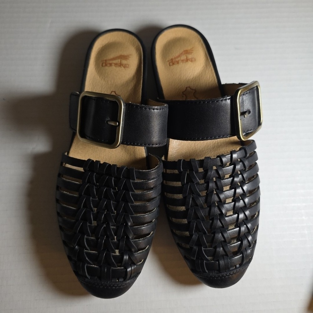 Dansko Sandals Leilani Burnished Nappa Mules Size 36 US 5.5-6 Leather Shoes